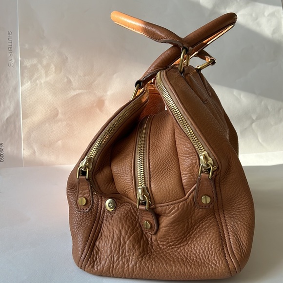 J.Crew large Biennial satchel bag 💼 saddle leather with gold hardware ✨ - Picture 3 of 16